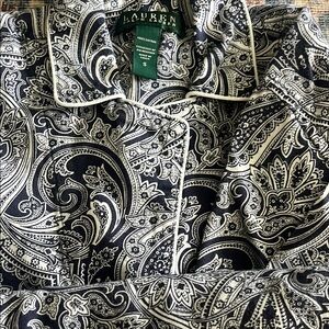 Ralph Lauren Black and White Paisley Pajama Set